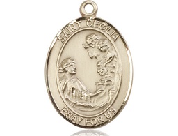 [7016GF] 14kt Gold Filled Saint Cecilia Medal