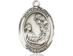 [7016SS] Sterling Silver Saint Cecilia Medal