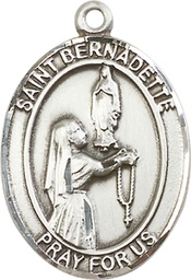 [7017SS] Sterling Silver Saint Bernadette Medal