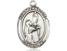 [7017SS] Sterling Silver Saint Bernadette Medal