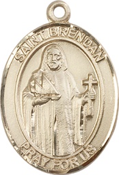 [7018GF] 14kt Gold Filled Saint Brendan the Navigator Medal