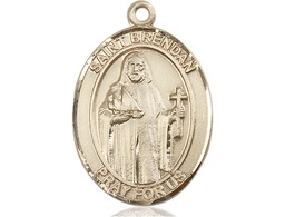 [7018GF] 14kt Gold Filled Saint Brendan the Navigator Medal