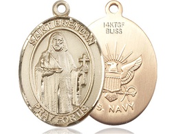 [7018GF6] 14kt Gold Filled Saint Brendan Navy Medal