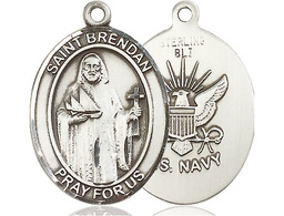 [7018SS6] Sterling Silver Saint Brendan Navy Medal