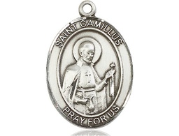 [7019SS] Sterling Silver Saint Camillus of Lellis Medal