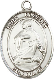 [7020SS] Sterling Silver Saint Charles Borromeo Medal