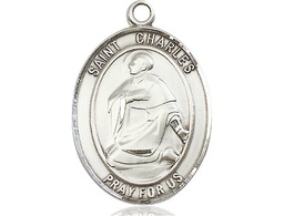 [7020SS] Sterling Silver Saint Charles Borromeo Medal
