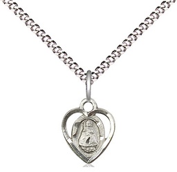 [5413SS/18S] Sterling Silver Infant Pendant on a 18 inch Light Rhodium Light Curb chain