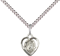 [5413SS/18S] Sterling Silver Infant Pendant on a 18 inch Light Rhodium Light Curb chain