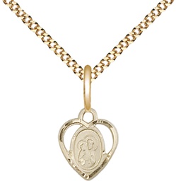 [5414GF/18G] 14kt Gold Filled Saint Ann Pendant on a 18 inch Gold Plate Light Curb chain