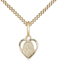 [5414GF/18G] 14kt Gold Filled Saint Ann Pendant on a 18 inch Gold Plate Light Curb chain