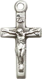 [5417SSY] Sterling Silver Crucifix Medal - With Box