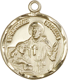 [5425GF] 14kt Gold Filled Saint Camillus of Lellis Medal