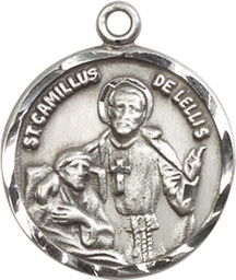 [5425SS] Sterling Silver Saint Camillus of Lellis Medal