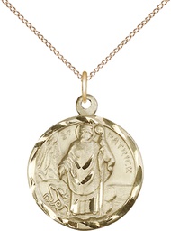 [5426GF/18GF] 14kt Gold Filled Saint Patrick Pendant on a 18 inch Gold Filled Light Curb chain