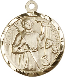 [5427GF] 14kt Gold Filled Saint Genesius of Rome Medal