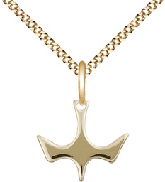 [5431GF/18G] 14kt Gold Filled Holy Spirit Pendant on a 18 inch Gold Plate Light Curb chain