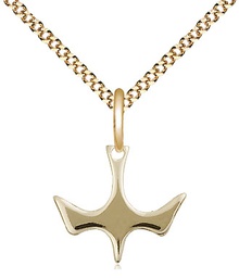 [5431GF/18G] 14kt Gold Filled Holy Spirit Pendant on a 18 inch Gold Plate Light Curb chain