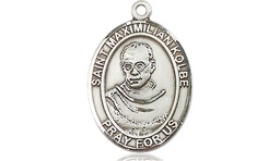 [8073SSY] Sterling Silver Saint Maximilian Kolbe Medal - With Box