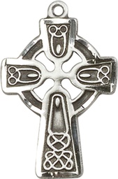 [5689SS] Sterling Silver Celtic Cross Medal