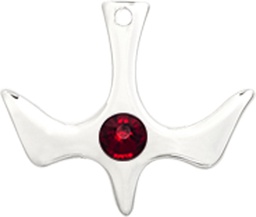 [5431SS-STN1] Sterling Silver Holy Spirit Medal with a 3mm Garnet Swarovski stone