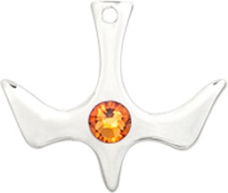 [5431SS-STN11] Sterling Silver Holy Spirit Medal with a 3mm Topaz Swarovski stone