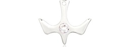 [5431SS-STN4] Sterling Silver Holy Spirit Medal with a 3mm Crystal Swarovski stone