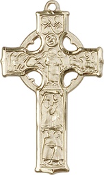 [5439GF] 14kt Gold Filled Celtic Cross Medal