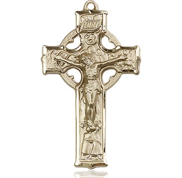 [5440GF] 14kt Gold Filled Celtic Crucifix Medal