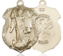 [5448GF5] 14kt Gold Filled Saint Michael National Guard Medal