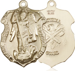 [5448GF5] 14kt Gold Filled Saint Michael National Guard Medal