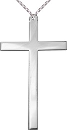 [5641SS/24SS] Sterling Silver Cross Pendant on a 24 inch Sterling Silver Heavy Curb chain