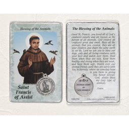 [14500-FRA] St. Francis Prayer Card with Medal - Healing Saint for Sick Animals