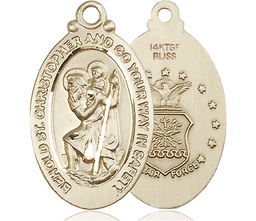 [4145GF1] 14kt Gold Filled Saint Christopher Air Force Medal