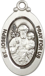 [4145KSS] Sterling Silver Saint Joseph Medal