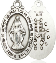 [4145MSSY] Sterling Silver Miraculous Medal - With Box