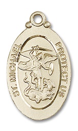 [4145RGF] 14kt Gold Filled Saint Michael the Archangel Medal
