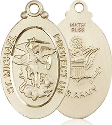 [4145RGF2] 14kt Gold Filled Saint Michael Army Medal