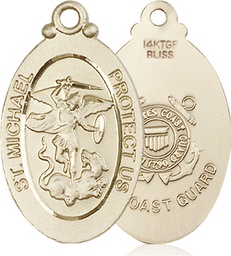 [4145RGF3] 14kt Gold Filled Saint Michael Coast Guard Medal