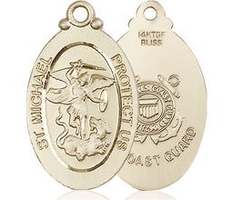 [4145RGF3] 14kt Gold Filled Saint Michael Coast Guard Medal
