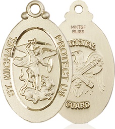 [4145RGF5] 14kt Gold Filled Saint Michael National Guard Medal