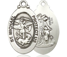 [4145RSSY] Sterling Silver Saint Michael the Archangel Medal - With Box