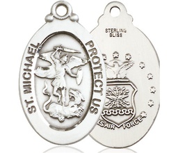 [4145RSS1] Sterling Silver Saint Michael Air Force Medal