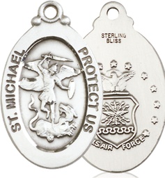 [4145RSS1] Sterling Silver Saint Michael Air Force Medal