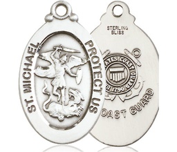 [4145RSS3] Sterling Silver Saint Michael Coast Guard Medal