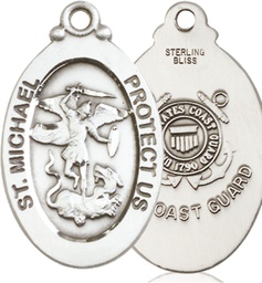 [4145RSS3] Sterling Silver Saint Michael Coast Guard Medal