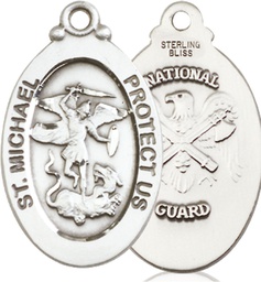 [4145RSS5] Sterling Silver Saint Michael National Guard Medal