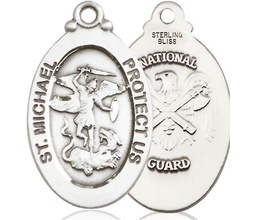 [4145RSS5] Sterling Silver Saint Michael National Guard Medal
