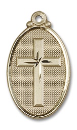 [4145YGF] 14kt Gold Filled Cross Medal