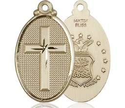 [4145YGF1] 14kt Gold Filled Cross Air Force Medal